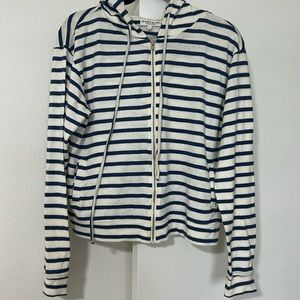The Lady & The Sailor large striped, zip hoodie.